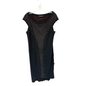 All Saints Spitafields Black Fairy Grunge Quilted Whipstitch Shirt Dress Size 8